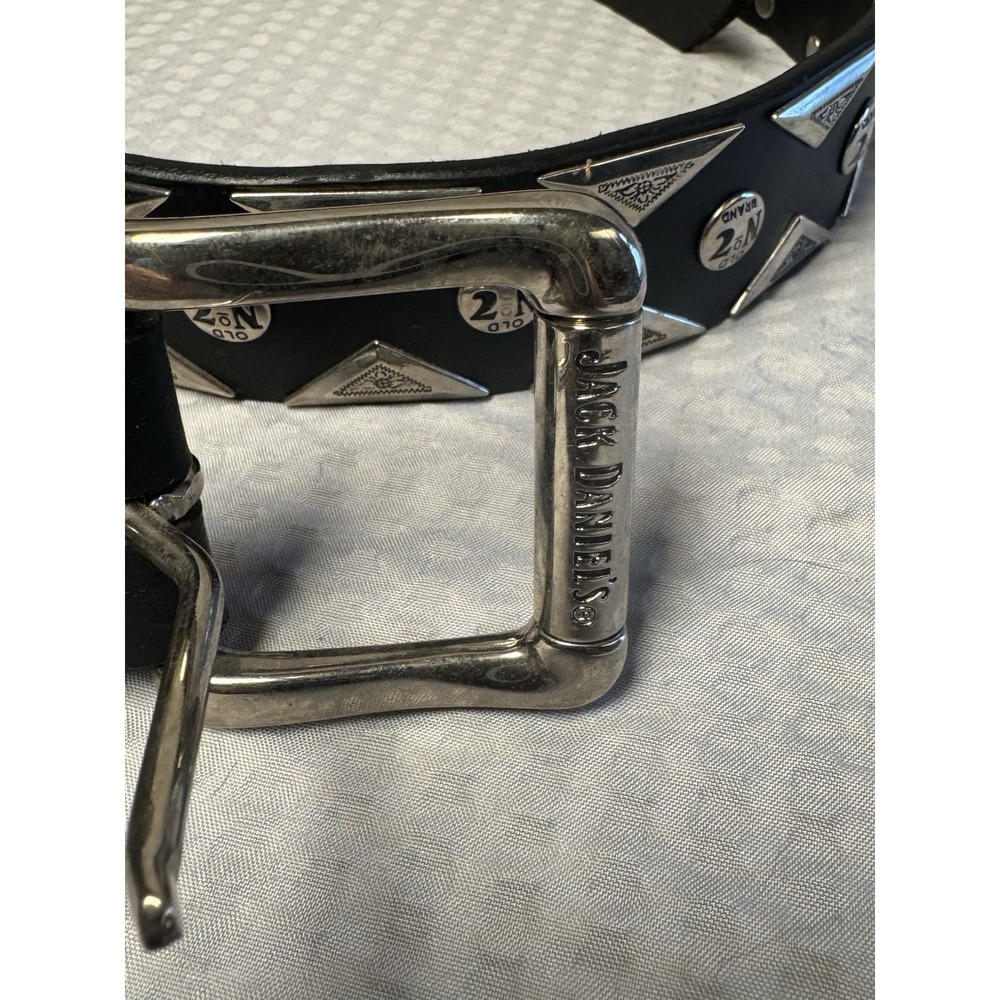 Jack Daniel's Men's Old No.7 Studded Silver Toned Genuine Leather Belt Size 42